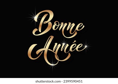 Joyeux noel and Bonee Annee. Merry Christmas card template with greetings in French. Hand drawn lettering. Premium vector illustration with typographic text for Merry Christmas card design