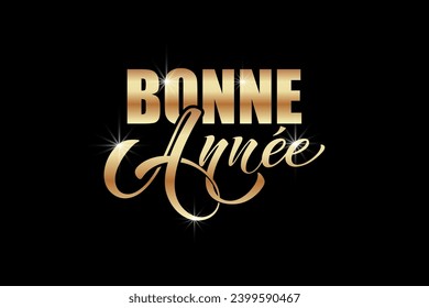 Joyeux noel and Bonee Annee. Merry Christmas card template with greetings in French. Hand drawn lettering. Premium vector illustration with typographic text for Merry Christmas card design