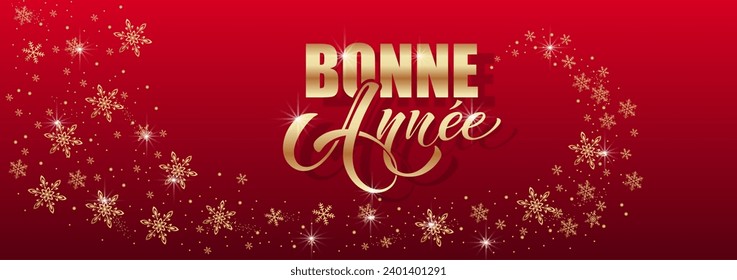 Joyeux noel and Bonee Annee. Merry Christmas card template with greetings in French. Hand drawn lettering. Premium vector illustration with typographic text for Merry Christmas card design