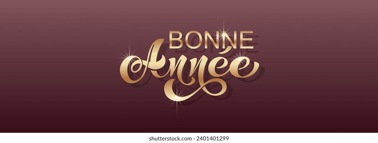 Joyeux noel and Bonee Annee. Merry Christmas card template with greetings in French. Hand drawn lettering. Premium vector illustration with typographic text for Merry Christmas card design