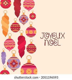 joyeux noel card with pendants