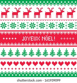 Joyeux noel card - scandynavian christmas pattern