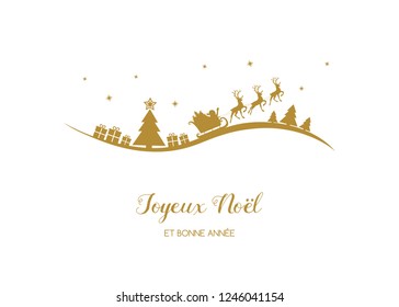 Joyeux Noel et Bonne Annee - french Christmas wishes. Vector
