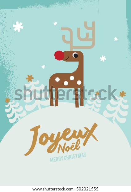 Joyeux Noel Means Merry Christmas French Stock Vector (Royalty Free