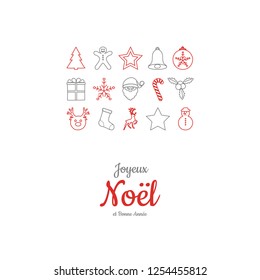 Joyeux Noel - translated from french as Merry Christmas. Vector