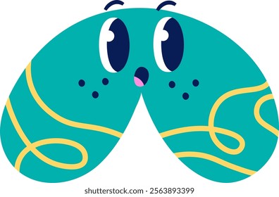 Joyful abstract character with playful expressions and vibrant shapes. Vector Illustration.