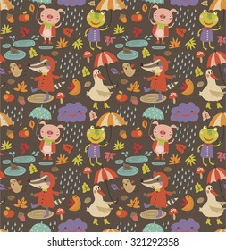 Joyful autumn pattern