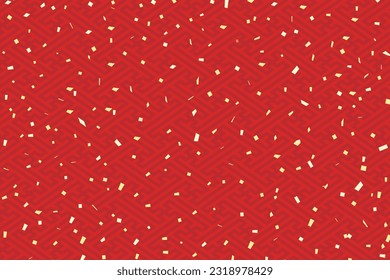 Joyful Background of Vector Asian Patterns with Confetti