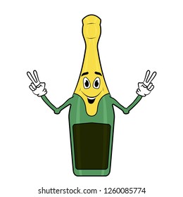 joyful bottle of champagne