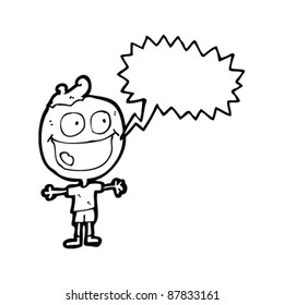 dibujo animado de un niño alegre