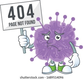 joyful cartoon character of coronavirus influenza elevate a board