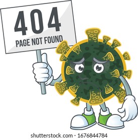 joyful cartoon character of new coronavirus elevate a board