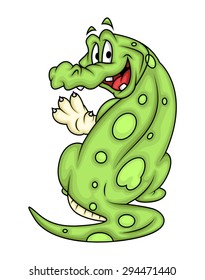 Joyful Cartoon Crocodile