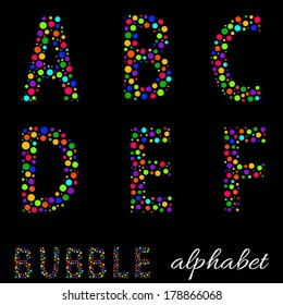 Joyful Cartoon font - letter from A to Z + numbers, vector clip art