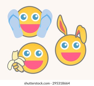 Joyful Cartoon Smiley Set