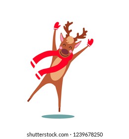 joyful Christmas deer vector illustration