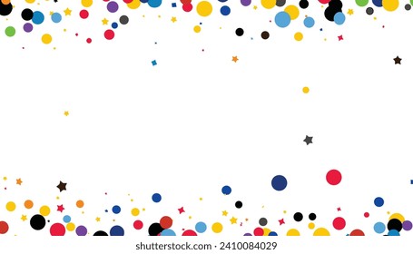 Joyful Confetti Border Frame Repeat Pattern for Celebrations: Festive Vector Confetti for Birthdays, Holidays, and Anniversaries - Colorful Decoration with Glistening, Flying