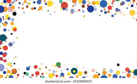Joyful Confetti Border Frame Repeat Pattern for Celebrations: Festive Vector Confetti for Birthdays, Holidays, and Anniversaries - Colorful Decoration with Glistening, Flying