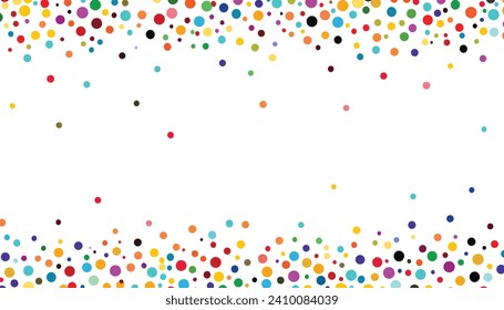 Joyful Confetti Border Frame Repeat Pattern for Celebrations: Festive Vector Confetti for Birthdays, Holidays, and Anniversaries - Colorful Decoration with Glistening, Flying