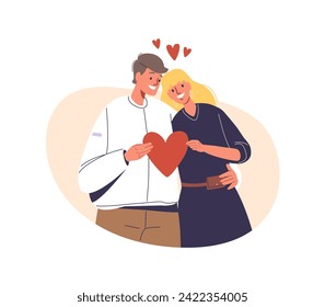 Joyful Couple Embraces, Hands Clasped Around A Heart, Radiating Love And Happiness In Their Bond, A Symbol Of Affection