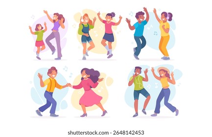 Joyful Dancing Couples and Various Groups Celebrating Together in a Vibrant Atmosphere