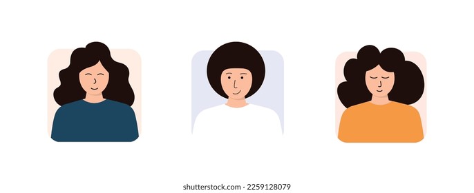 Joyful different people set. Collection of people avatars isolated