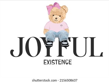 joyful doll teddy bear vector