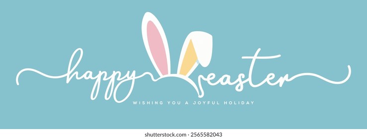 Joyful Easter Wishes. Pastel Colors, Modern Vector Design, Celebrate Easter Joy, Happy Easter.