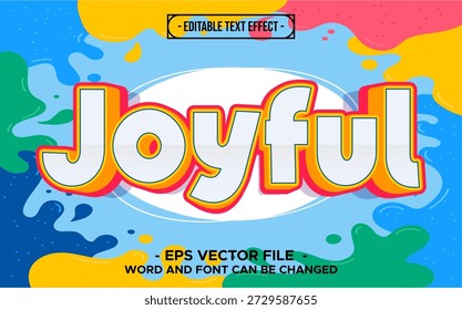 Joyful Editable Text Effect with Colorful Splash Background in Comic Style	