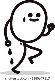joyful egg character in motion