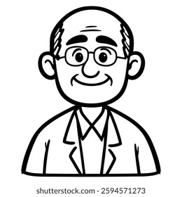 Joyful Elderly Man with Wrinkled Smile Lines