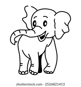 Joyful Elefant Symbol im Doodle-Stil entworfen 