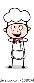 Joyful Expression - Cartoon Waiter Male Chef Vector Illustration﻿