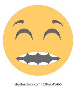 Joyful expression through emoticon icon