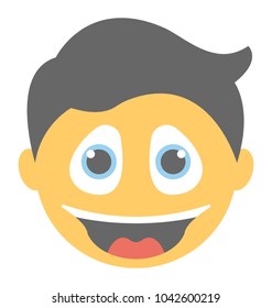 
Joyful expression through emoticon icon
