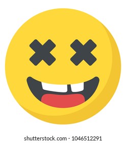 Joyful expression through emoticon icon