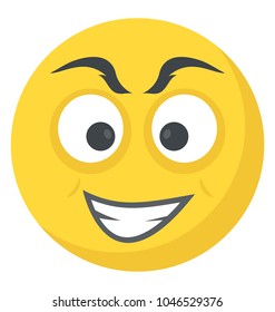 Joyful expression through emoticon icon