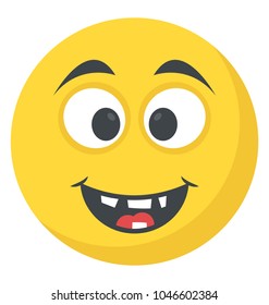 Joyful expression through emoticon icon