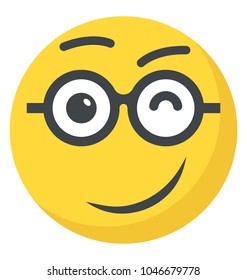 Joyful expression through emoticon icon