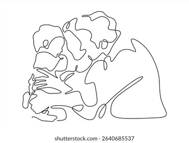 A joyful family moment with a father, mother, and their one-year-old, hugging and smiling. Continuous Line. line icon-continuous line drawing.