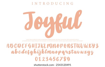 Joyful Font Stylish brush painted an uppercase vector letters, alphabet, typeface