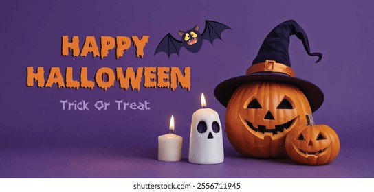 Joyful Halloween Celebration with Fun Pumpkins and Spooky Decorations 