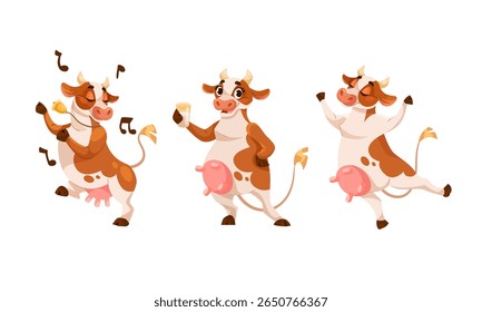 Joyful Happy Dancing Cow Animation Set features delightful artwork and fun characters