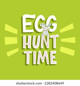 Joyful Happy Easter hand-drawn lettering for greeting cards, social media posts, stickers. Colorful candy pastels spring vector illustration in flat style.
