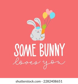 Joyful Happy Easter hand-drawn lettering for greeting cards, social media posts, stickers. Colorful candy pastels spring vector illustration in flat style.