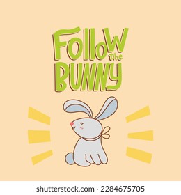 Joyful Happy Easter hand-drawn lettering for greeting cards, social media posts, stickers. Colorful candy pastels spring vector illustration in flat style.