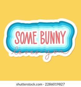 Joyful Happy Easter hand-drawn lettering for greeting cards, social media posts, stickers. Colorful candy pastels spring vector illustration in flat style.