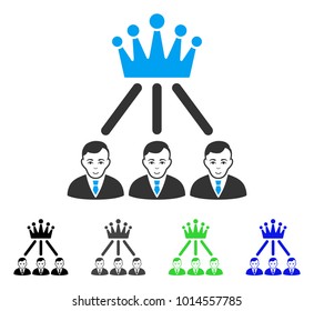 Joyful Hierarchy Men vector pictograph. Vector illustration style is a flat iconic hierarchy men symbol with gray, black, blue, green color versions. Person face has glad sentiment.