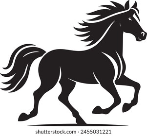 Joyful Horse Silhouettes black vector illustration. Equestrian Euphoria in Monochrome