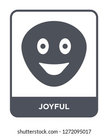 joyful icon vector on white background, joyful trendy filled icons from Emotions collection, joyful simple element illustration